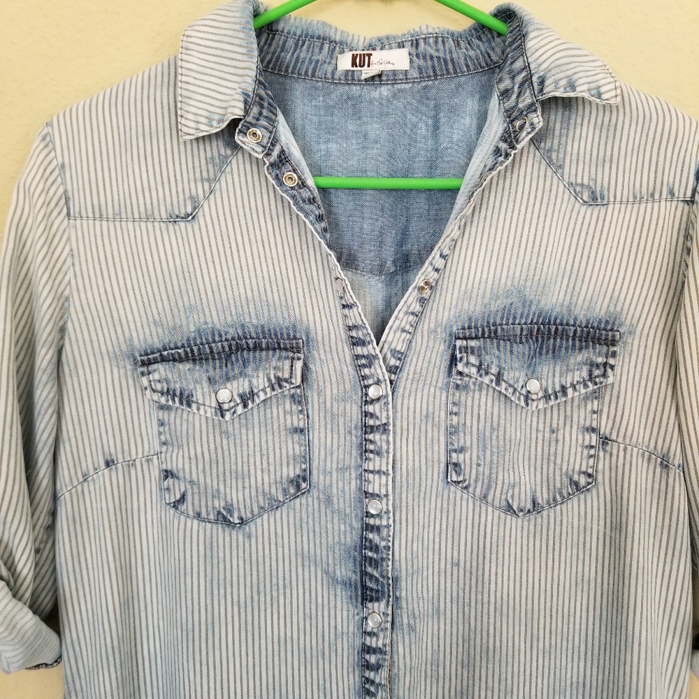 Kut From The Kloth Chambray Casual Shirtdress - Picture 5 of 9